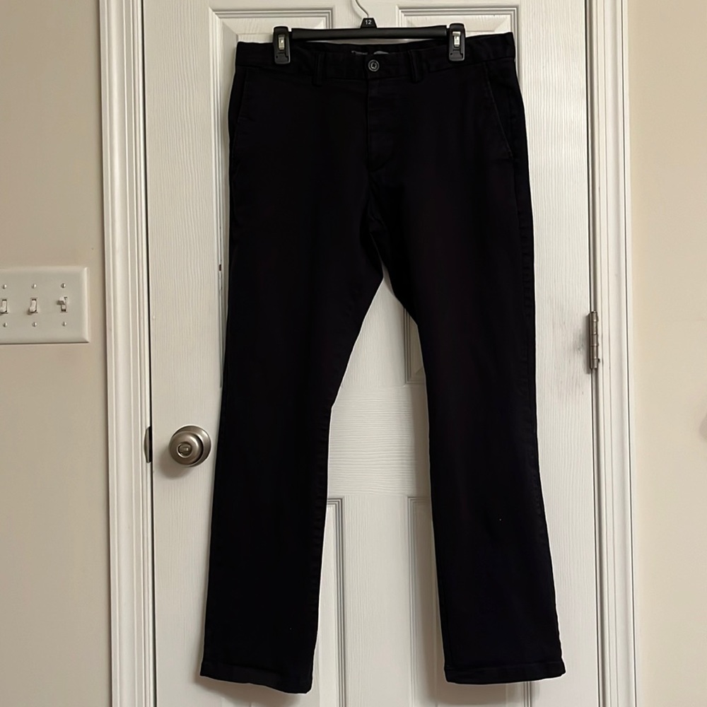 Old Navy Ultimate Slim Navy Blue Cotton-blend Chino Pants Size 33 X 32 EUC